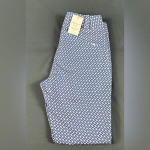 Peter Millar Womens Golf Pants Geometric Print Ankle 0 Multicolor Polyester
